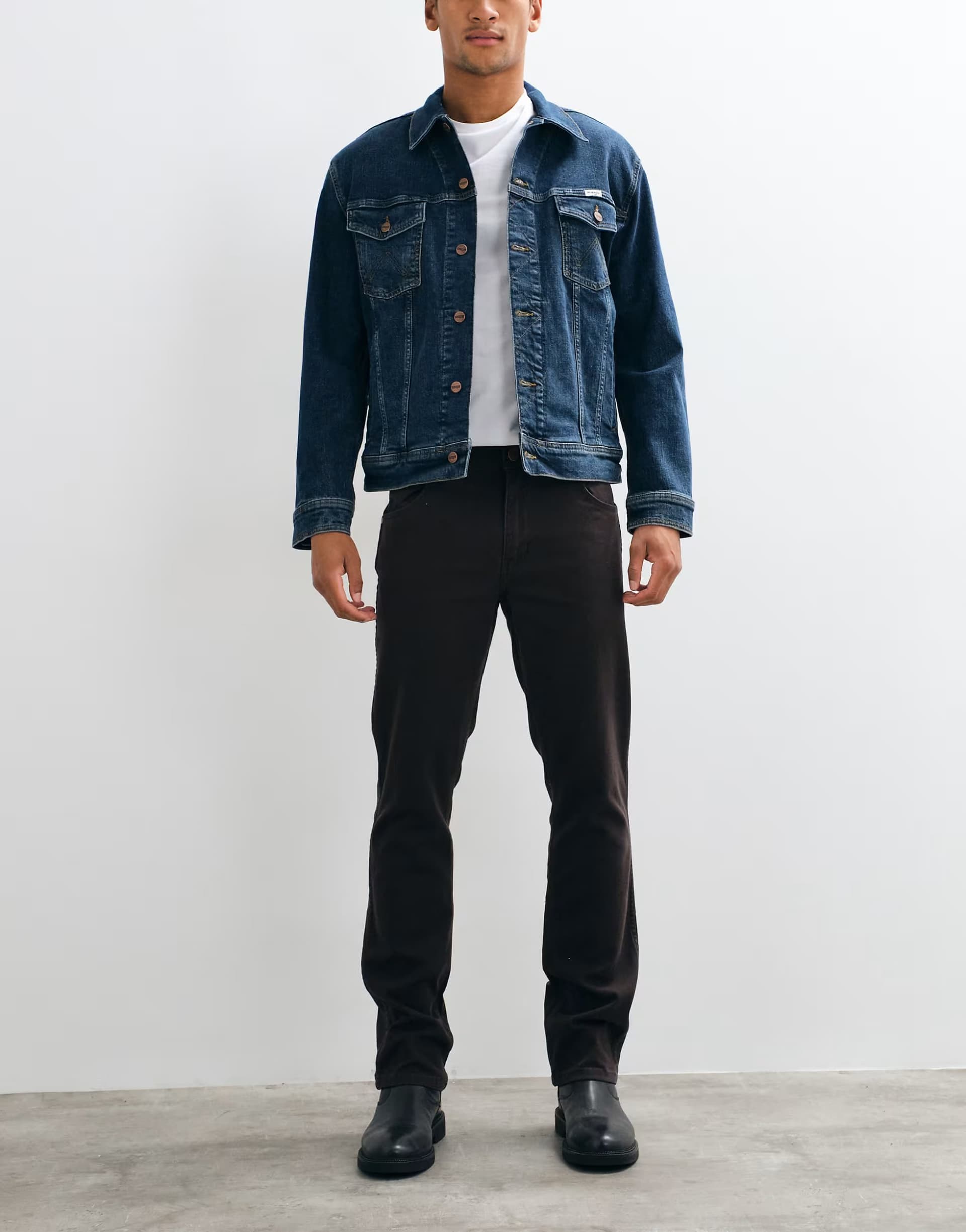 ASOS Wrangler greensboro straight leg denim jeans in brown