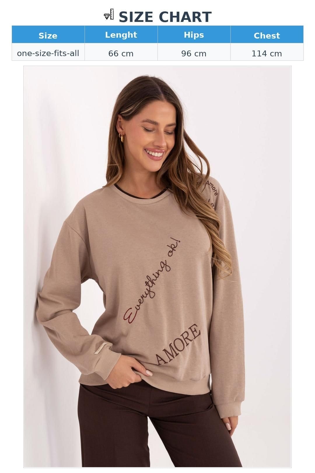 Love Lace Love Lace Women's Embroidered Casual Cotton Polyester Sweatshirt in Beige - 4