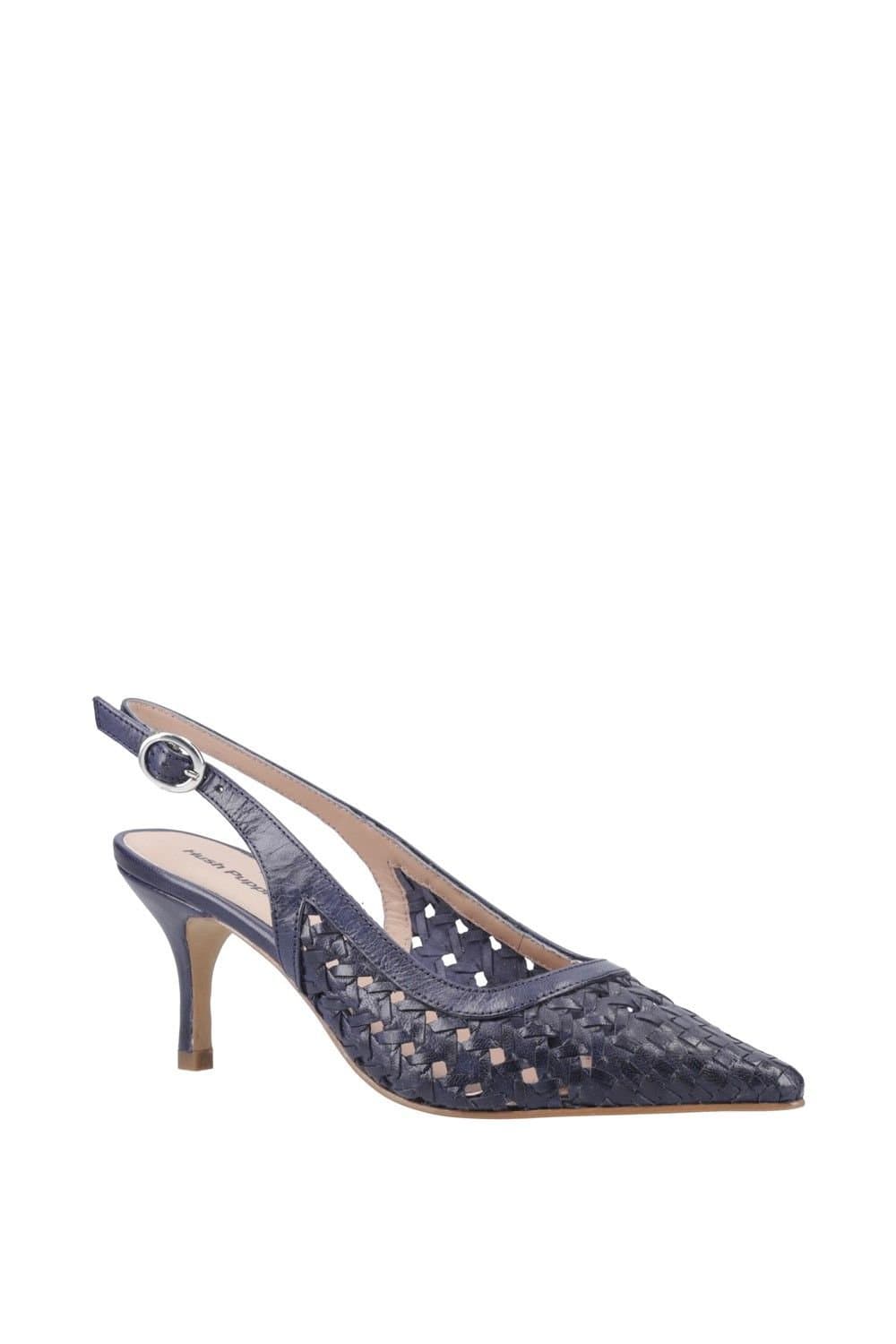 Hush Puppies Hush Puppies Navy Leather Kitten Heel