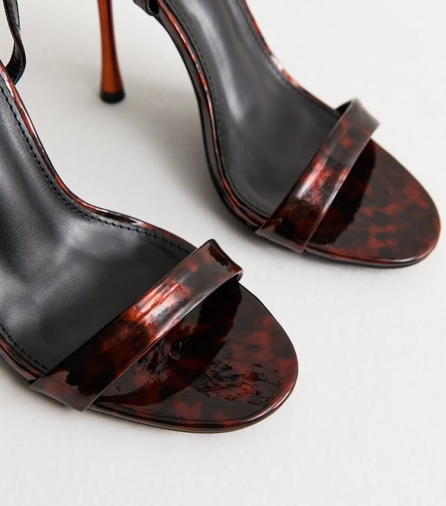 Public Desire Women's Brown Soho Tortoise Shell Stiletto Court Shoes Public Desire New Look - 3