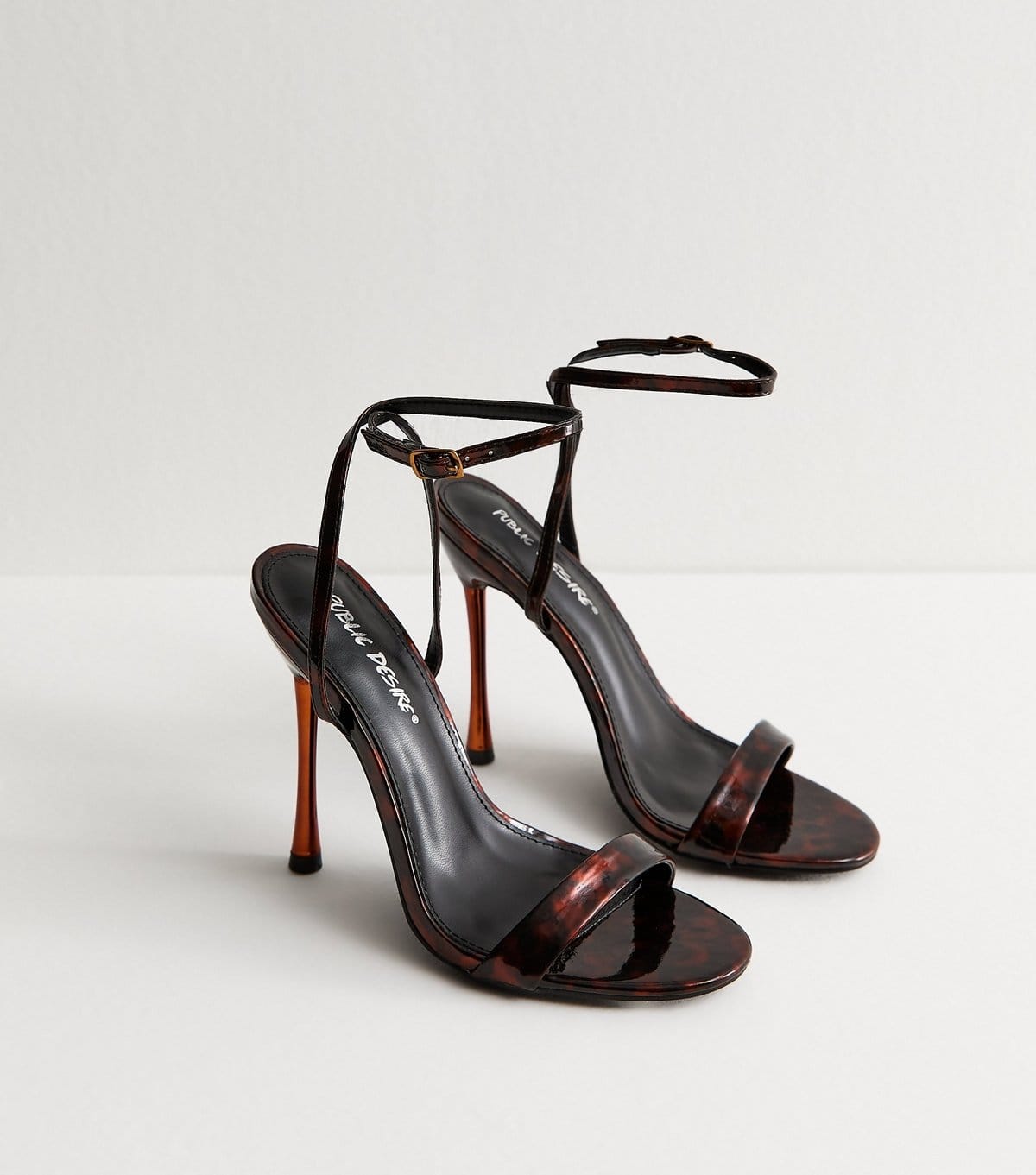 Public Desire Women's Brown Soho Tortoise Shell Stiletto Court Shoes Public Desire New Look - 4