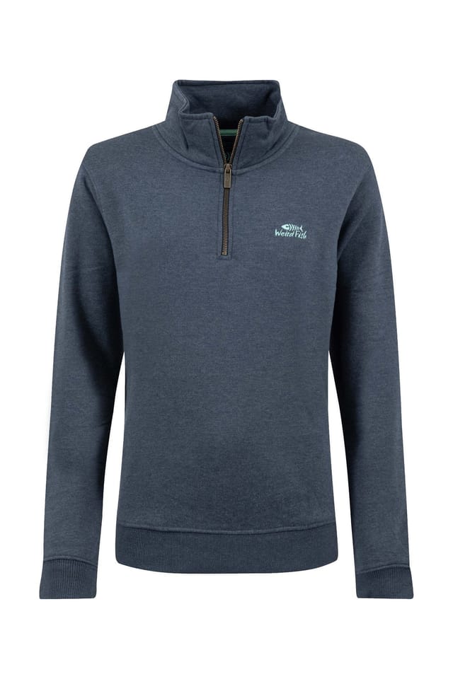 Weird Fish Weird Fish Women's Avery 1/4 Zip Sweatshirt in Navy - 2
