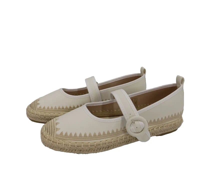 E.Shoes by Emma Mary Jane White Shoes UK 6 Womens Flat Low Platform Espadrille Ballerina Bridal