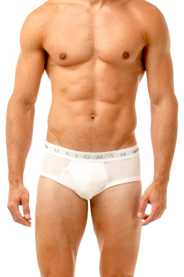 Haigman Haigman Men's Men's 3 Pack Cotton Stretch Modern Briefs in White - 3