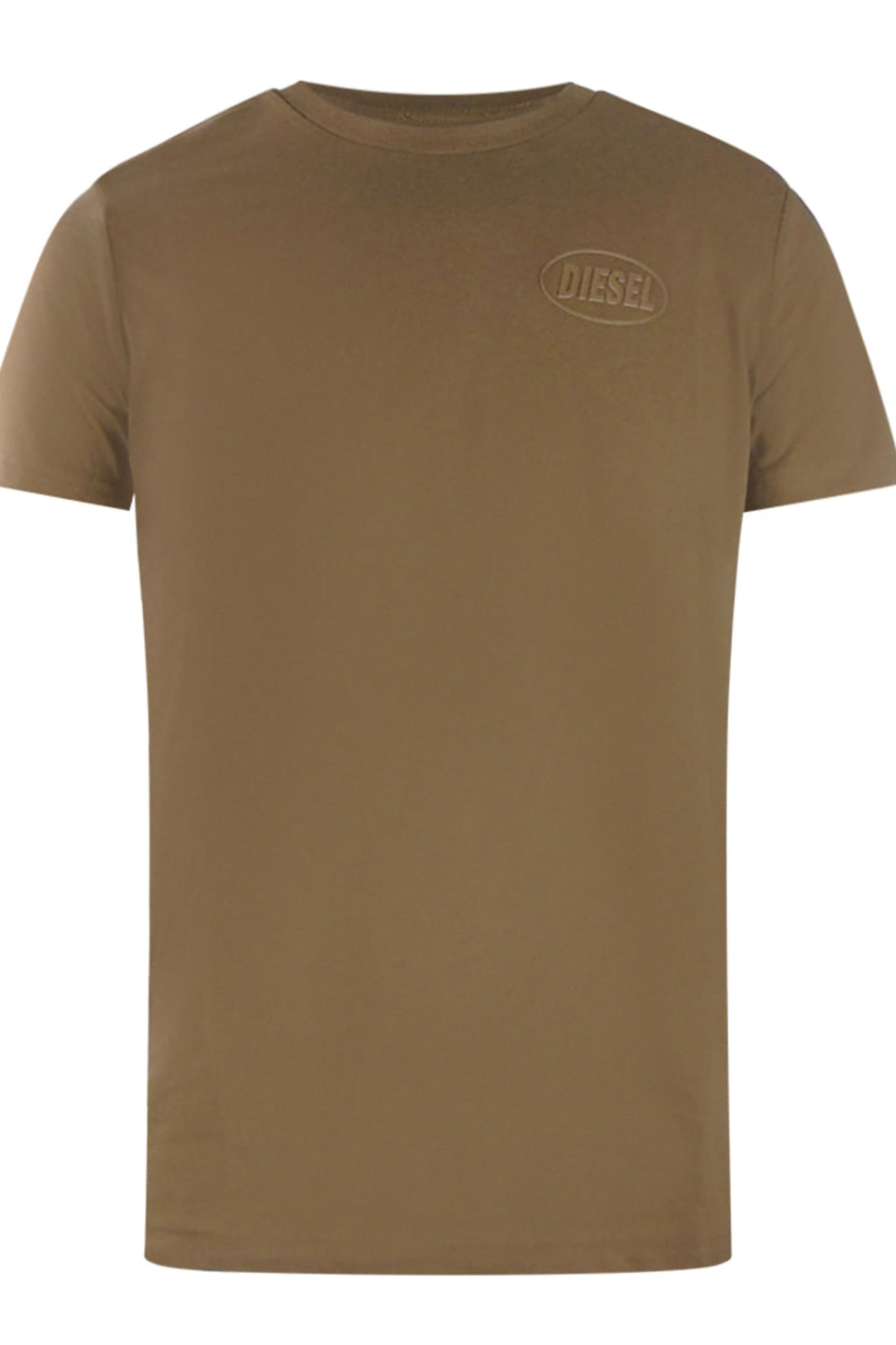 Diesel Diesel Men's Short Sleeve Crew Relaxed Fit T-shirt in Olive