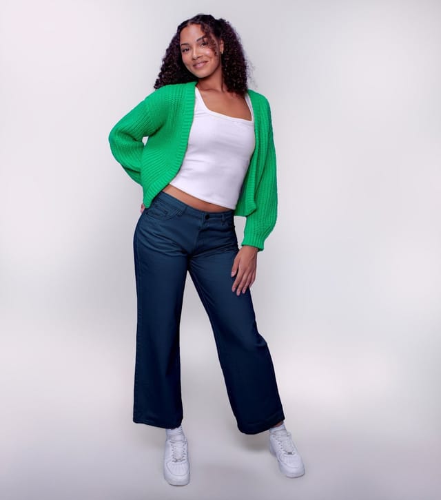 Sunshine Soul Women's Bright Green Ribbed Knit Cardigan Sunshine Soul New Look - 2