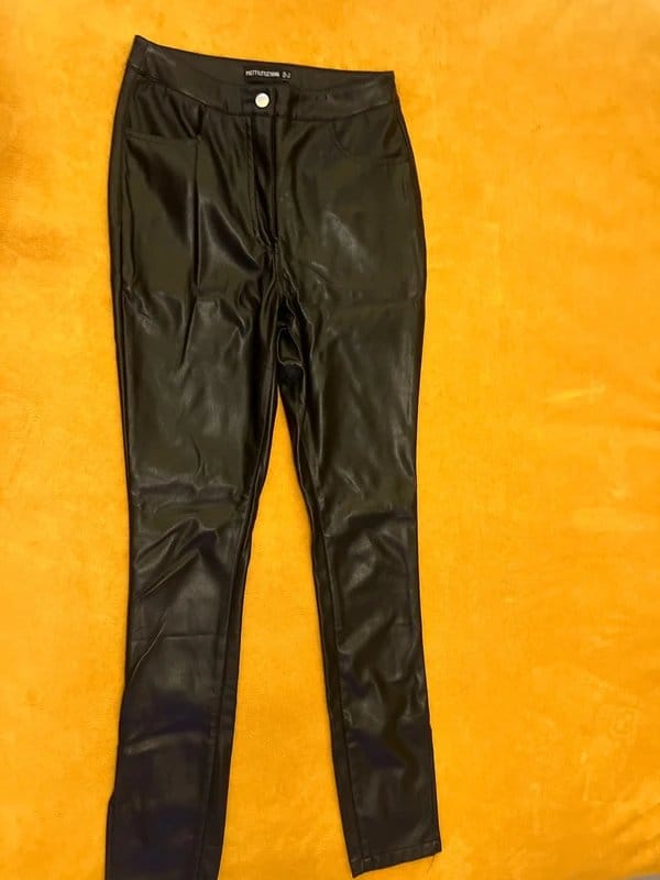 PrettyLittleThing Black Faux Leather Trousers