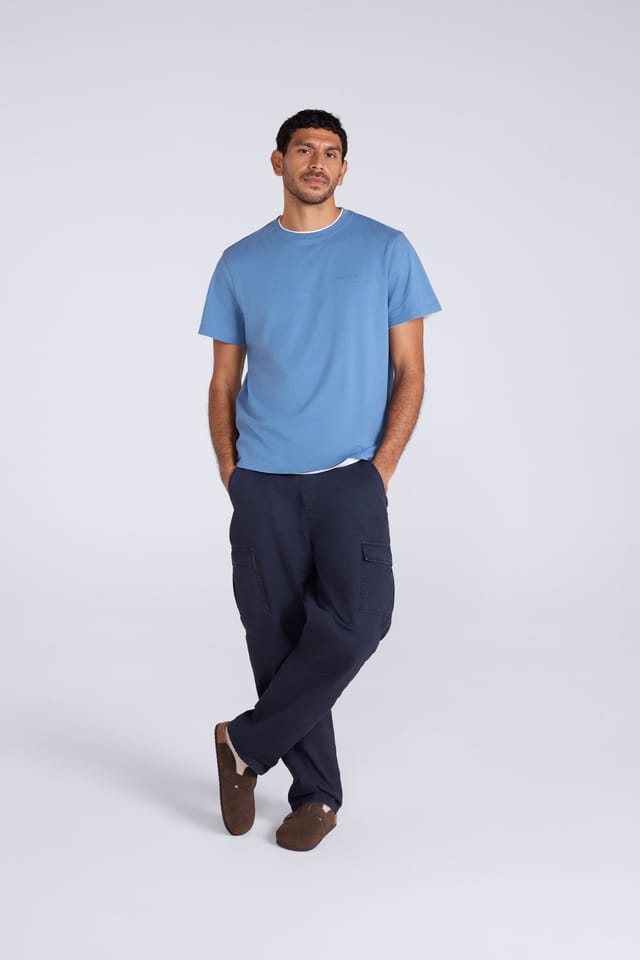 Animal Animal Men's 'Icon' Logo Print Lightweight Cotton Relaxed Fit Casual T-Shirt in Blue - 2