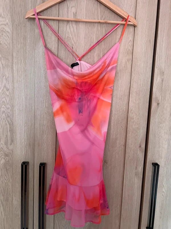 Bershka Bershka colourful tulle strappy summer mini dress