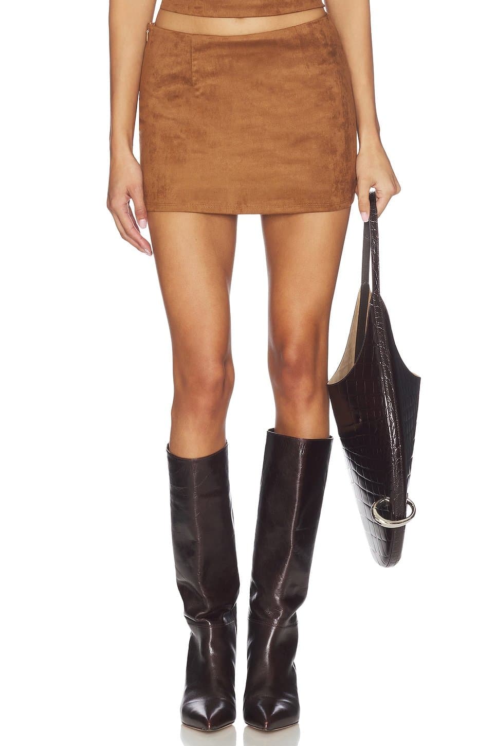 revolve Aiya Faux Suede Skirt