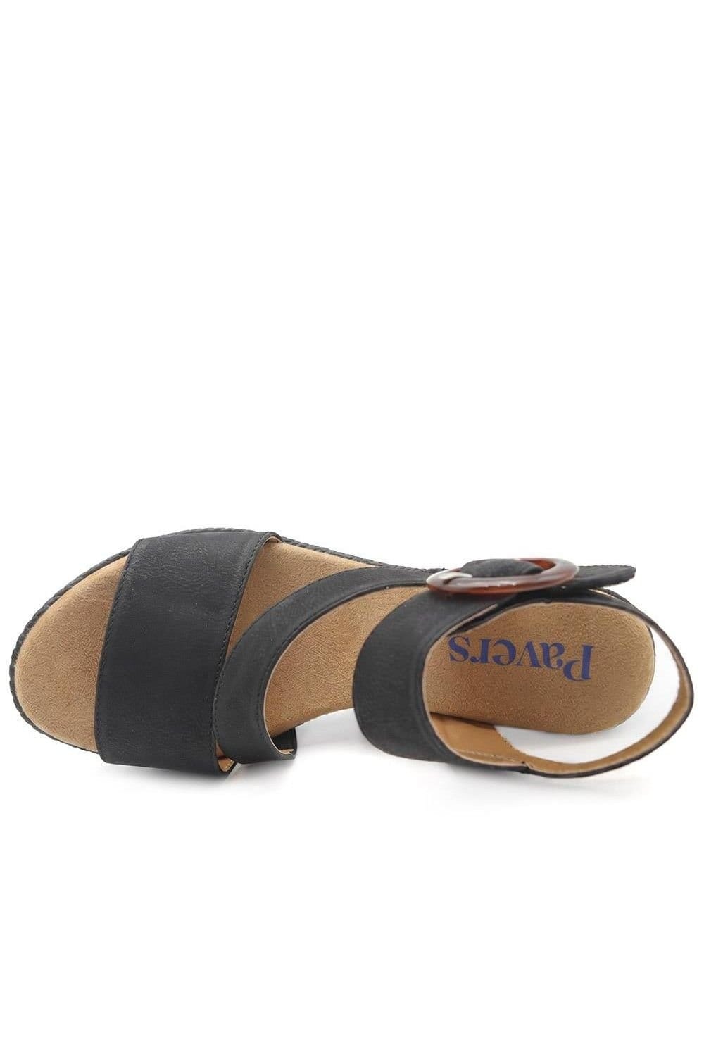 Pavers Pavers Women's Fashionable Woven Wedge Heel Sandals in Black - 4