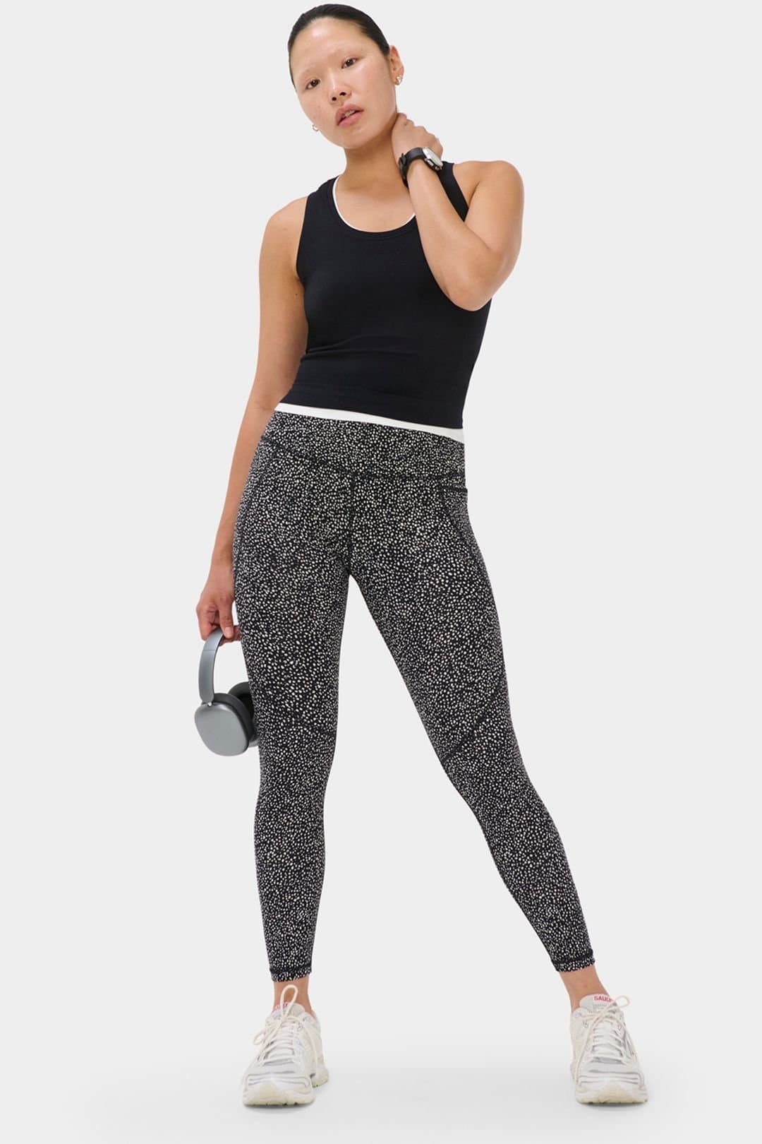 Sweaty Betty Sweaty Betty Women's Power 7/8 Workout Leggings Black Micro Dot Print