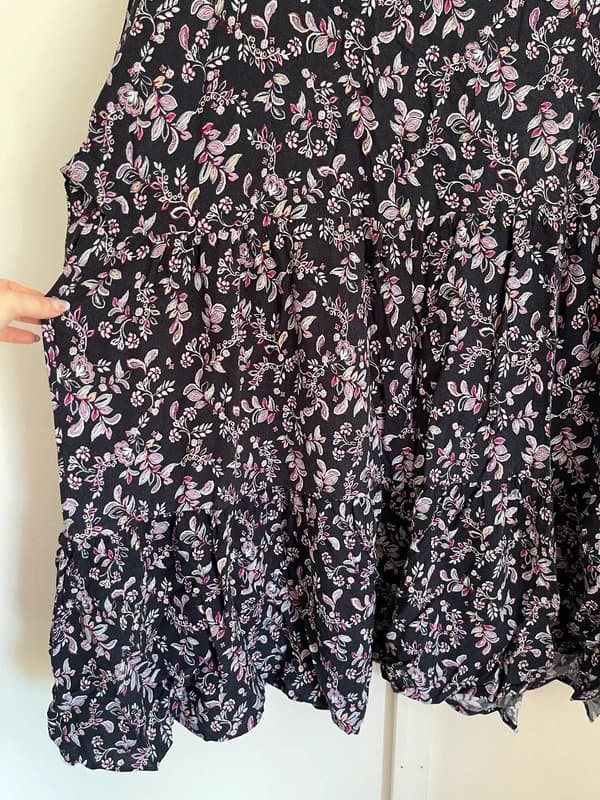 Anko Anko Black Multicolour Floral Print Tunic Top Women’s Size UK 18