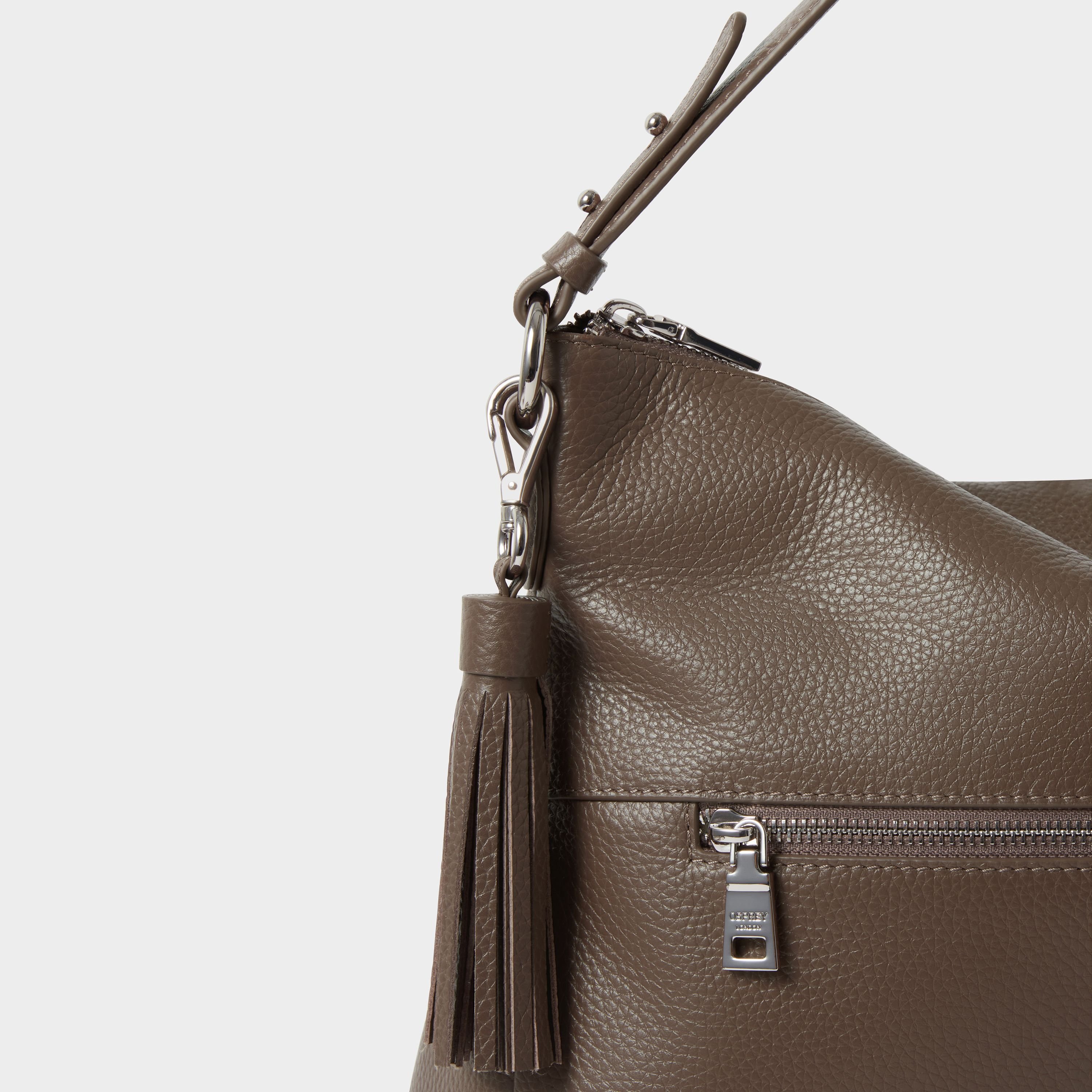 OSPREY LONDON OSPREY LONDON Women's The Stella Leather Hobo Bag in Light Brown - 4