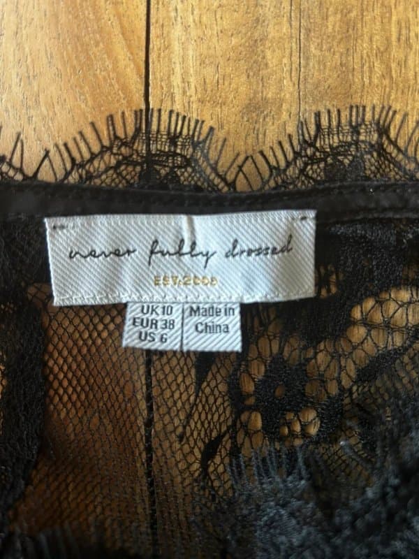 Never Fully Dressed Flutter sleeve sheer lace midaxi dress