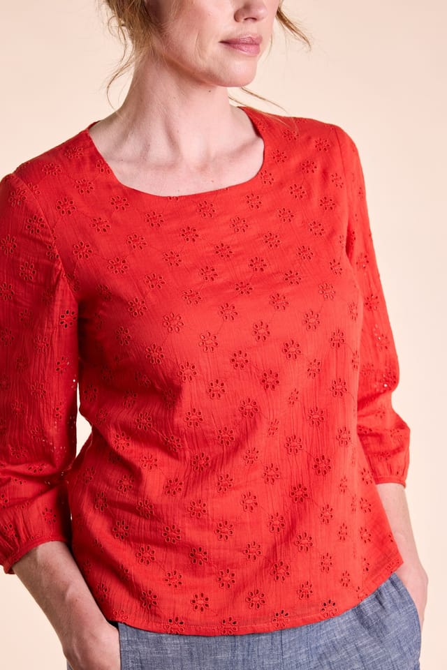 Nomads Clothing Nomads Clothing Women's Broderie Top in Red - 3