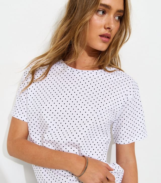 New Look Women's White Spot Print Easy T-Shirt New Look - 2