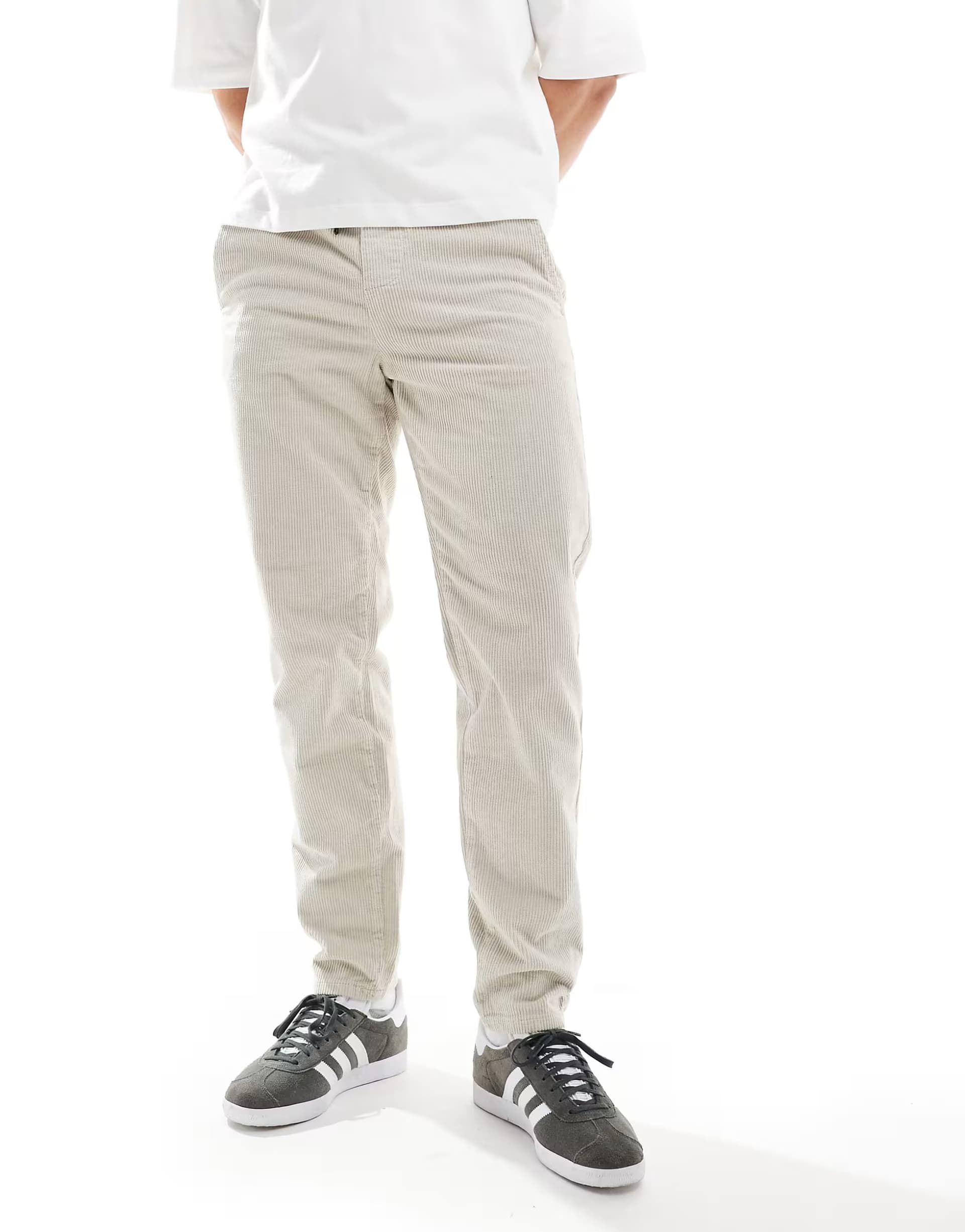 ASOS ONLY & SONS tapered cord trouser in cream