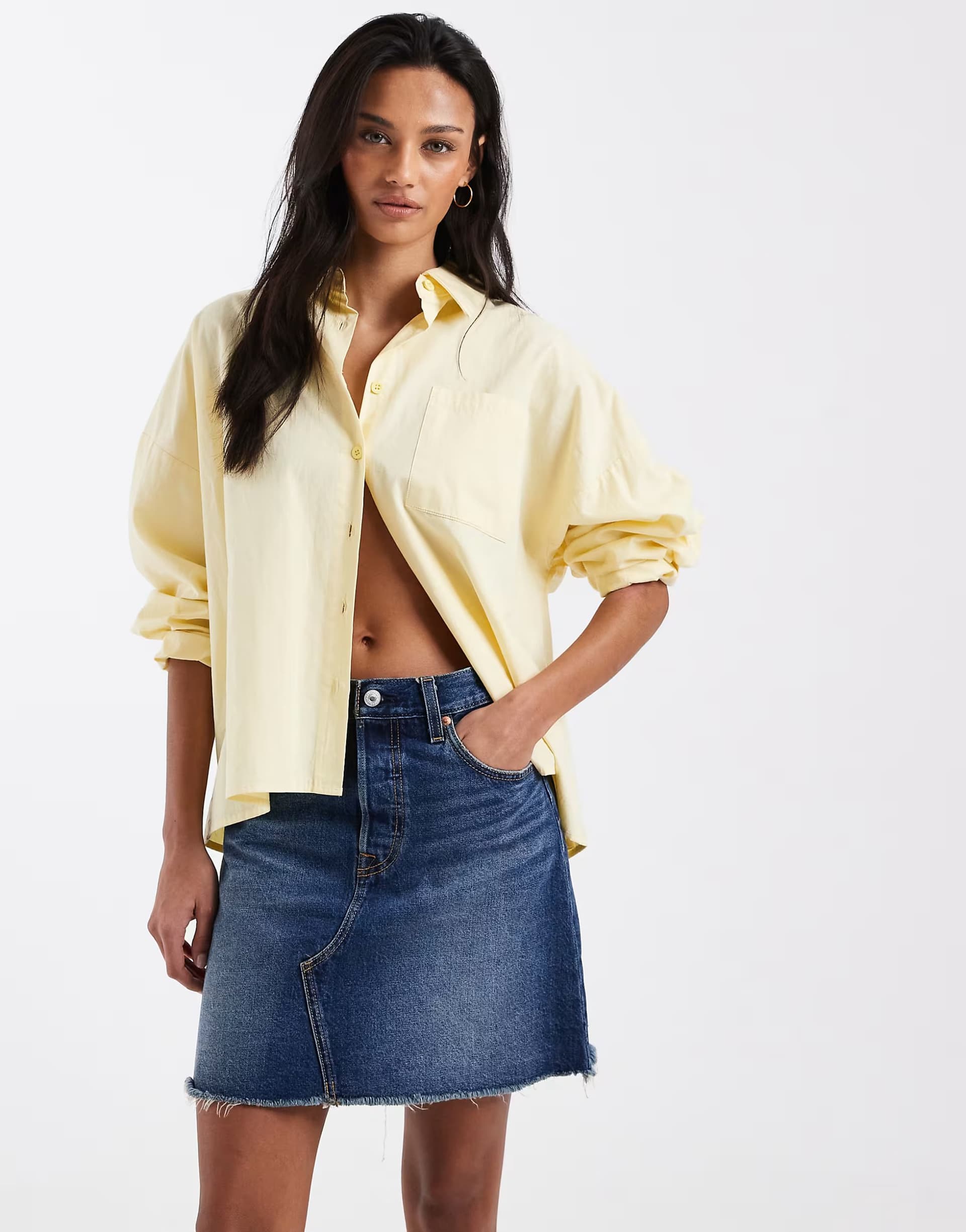 ASOS Levi's deconstructed denim mini skirt in dark wash