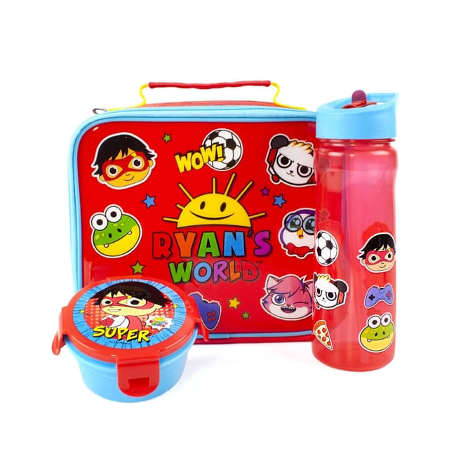 Ryans World Ryans World Men's Lunch Bag Bottle & Snack Pot | Boys Red | Official - 2