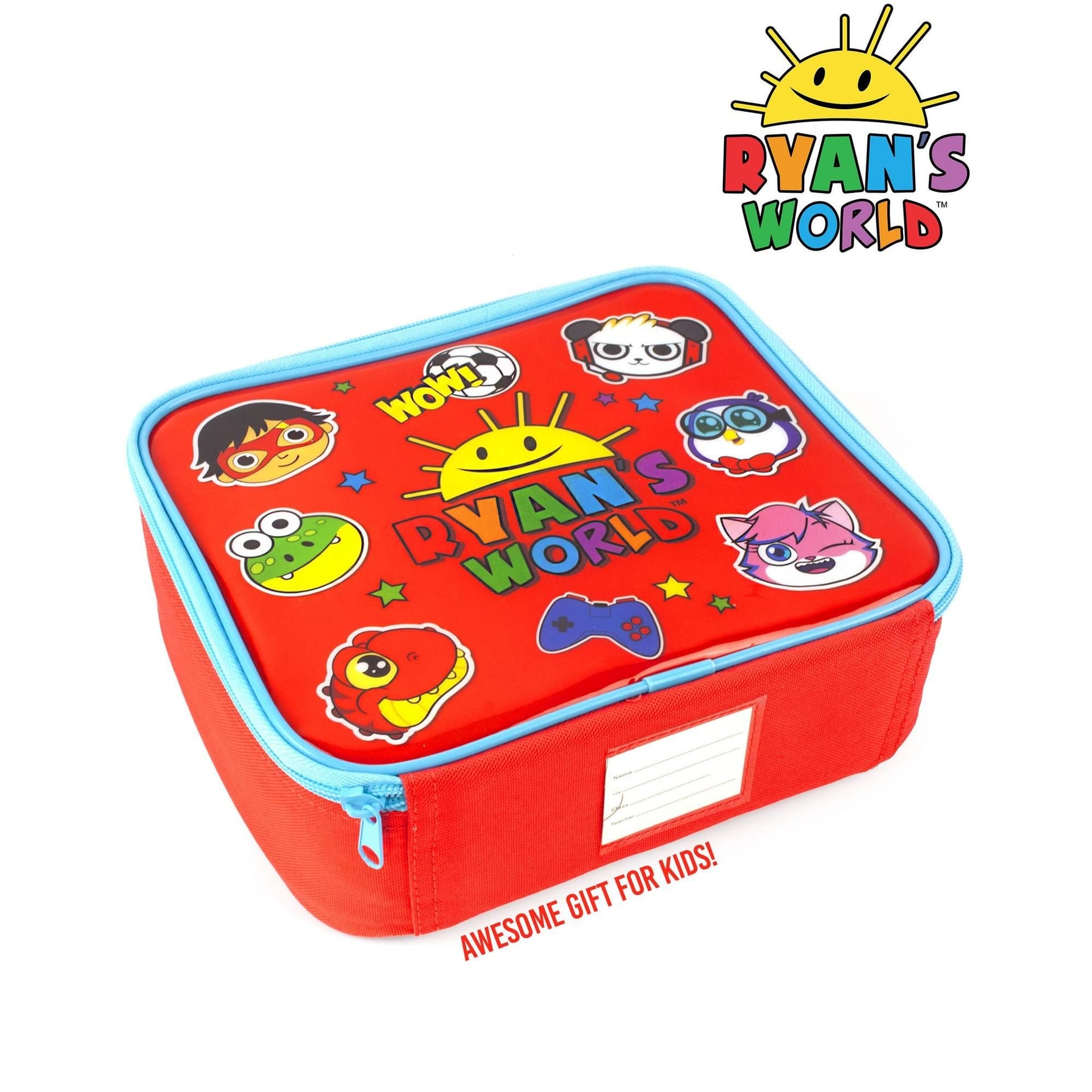 Ryans World Ryans World Men's Lunch Bag Bottle & Snack Pot | Boys Red | Official - 4