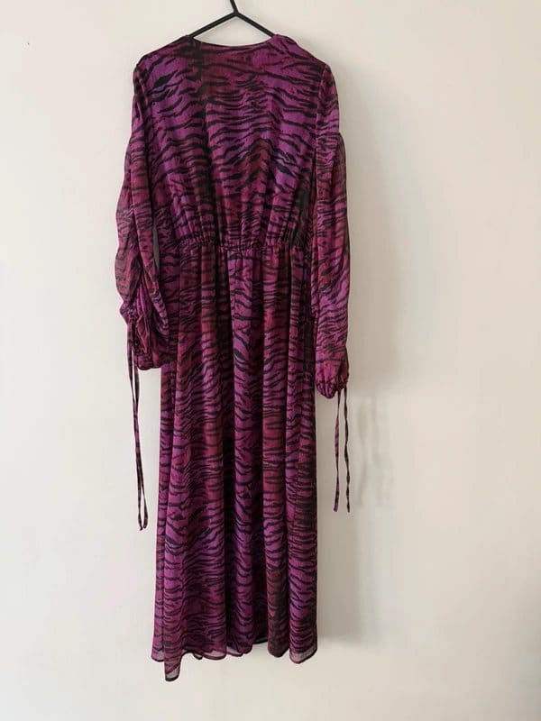 Never Fully Dressed Purple Tiger Stripe Midi Dress - UK 10