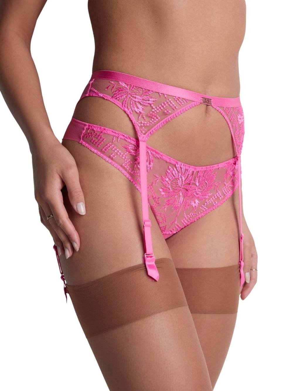 Aubade Aubade Women's Rules of Attraction Suspender Belt in Pink - 2