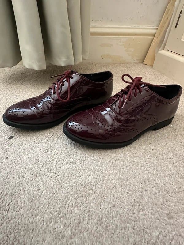 New Look New Look Size 6 Wide Fit Burgundy Red Brogues