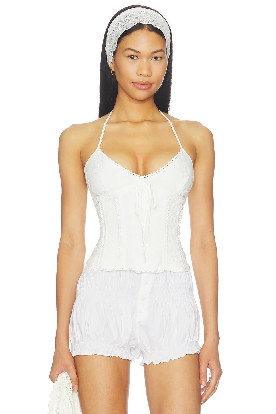 revolve Revolve White Eyelet Corset Top