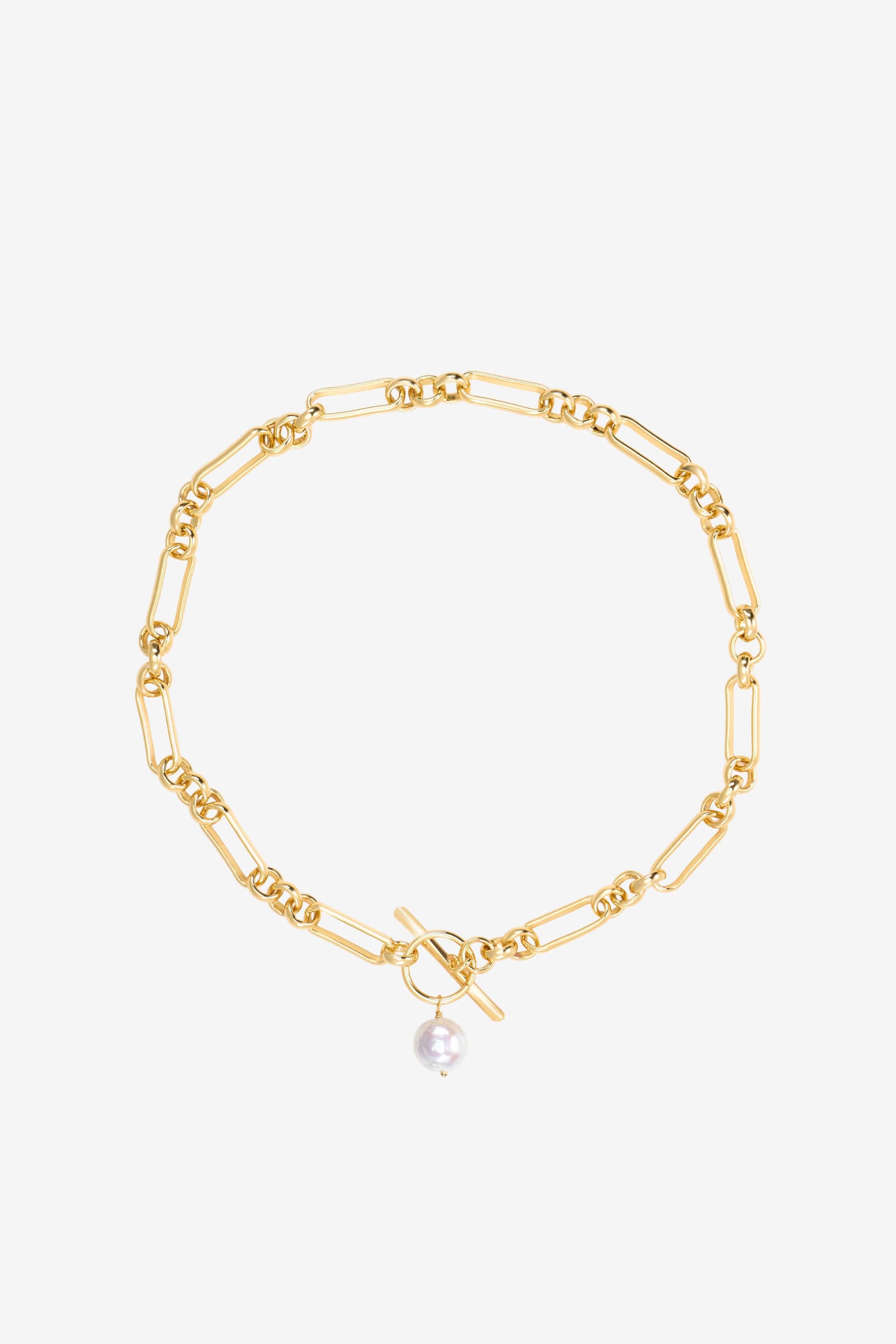 Arctic Fox & Co. Arctic Fox & Co. Molten Chunky Chain Pearl Necklace in Gold