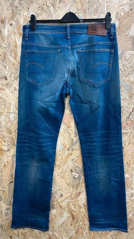G-Star G-Star 3301 Loose Fit Jeans W33 L32 Men Mid Blue Straight Leg Button Fly
