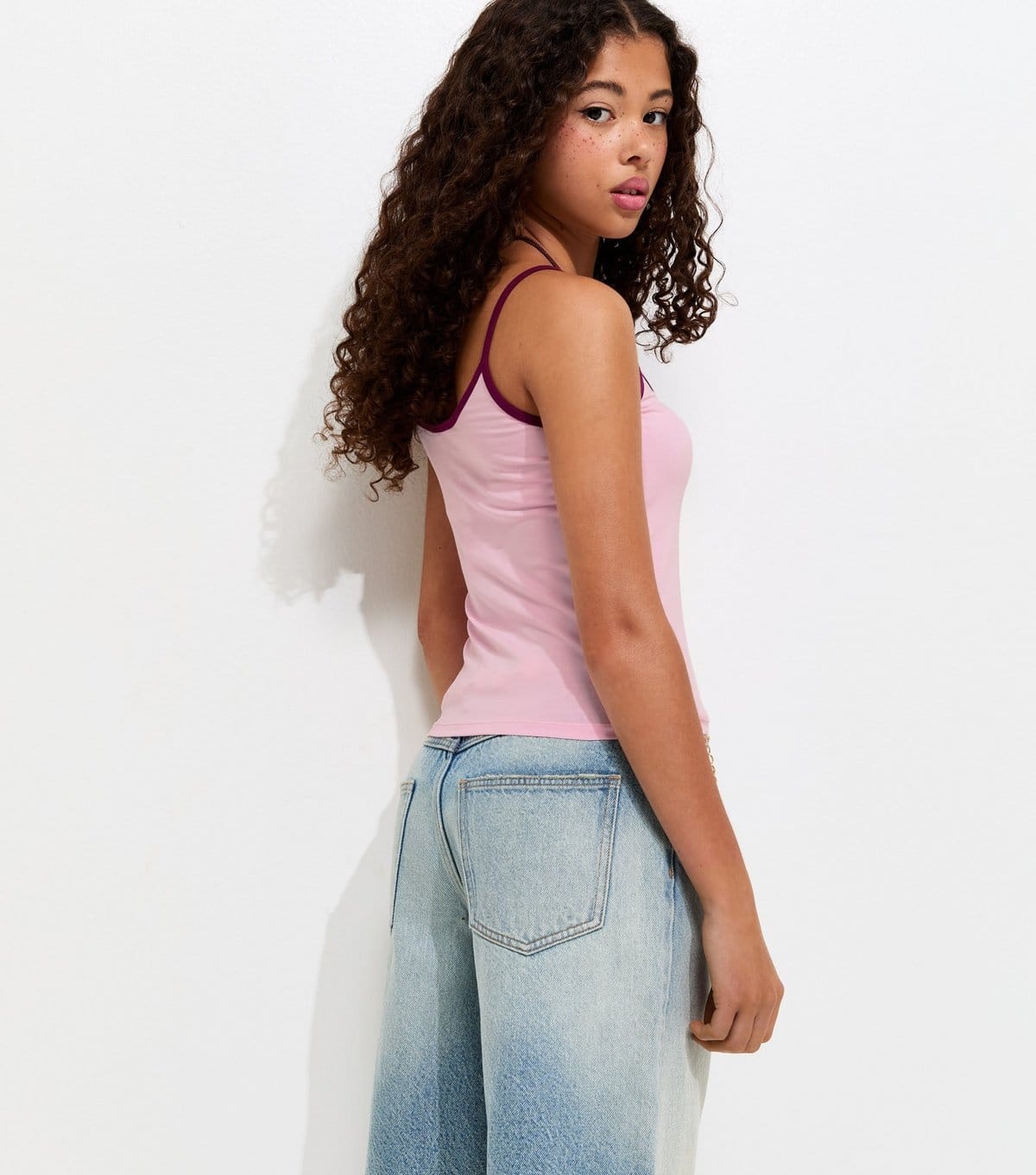 New Look Girls' Pink Jersey Scoop Neck Cami Top New Look - 4