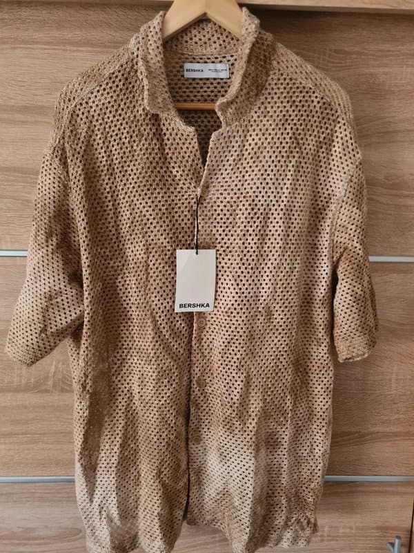 Bershka Bershka oversized open textured shirt in multi M Size