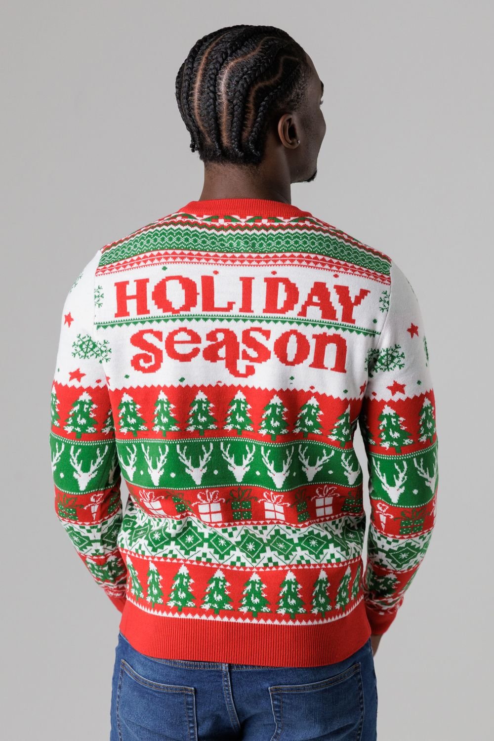 Tokyo Laundry Tokyo Laundry Men's Festive Jacquard Crew Neck Jumper in Red - 2