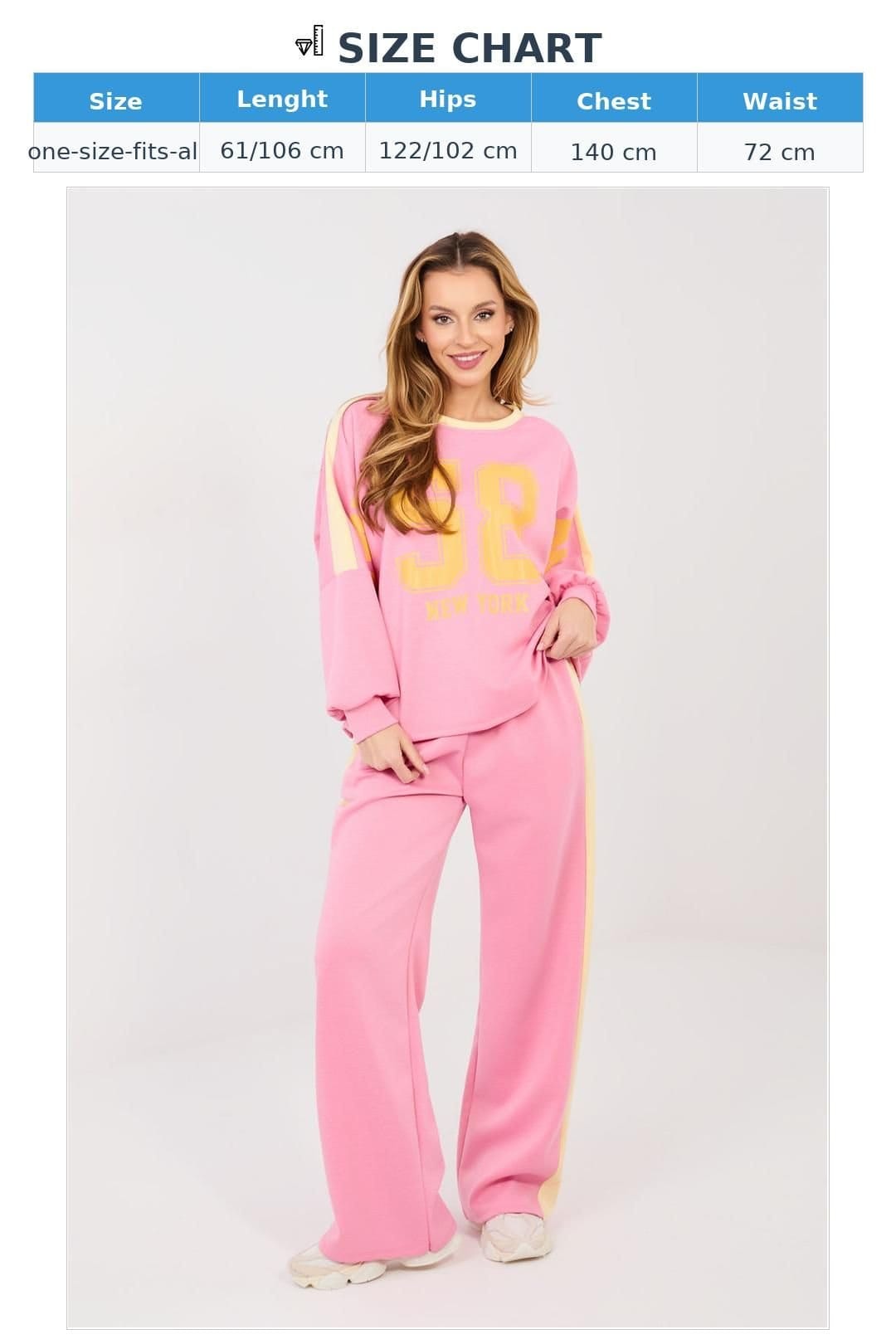 Love Lace Love Lace Women's Sporty Tracksuit Set Sweatshirt Pants in Pink - 4