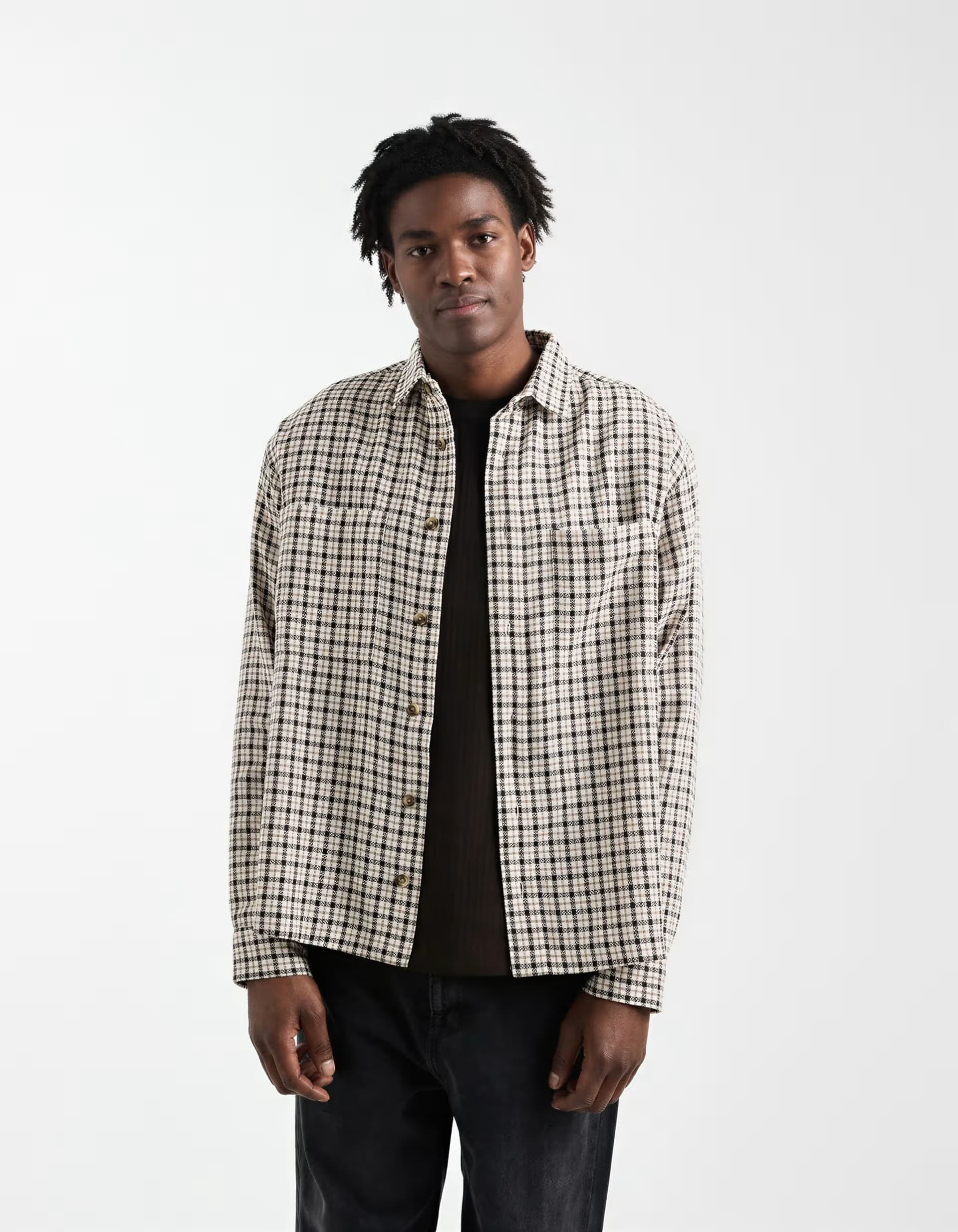 ASOS ASOS DESIGN oversized check shirt in brown