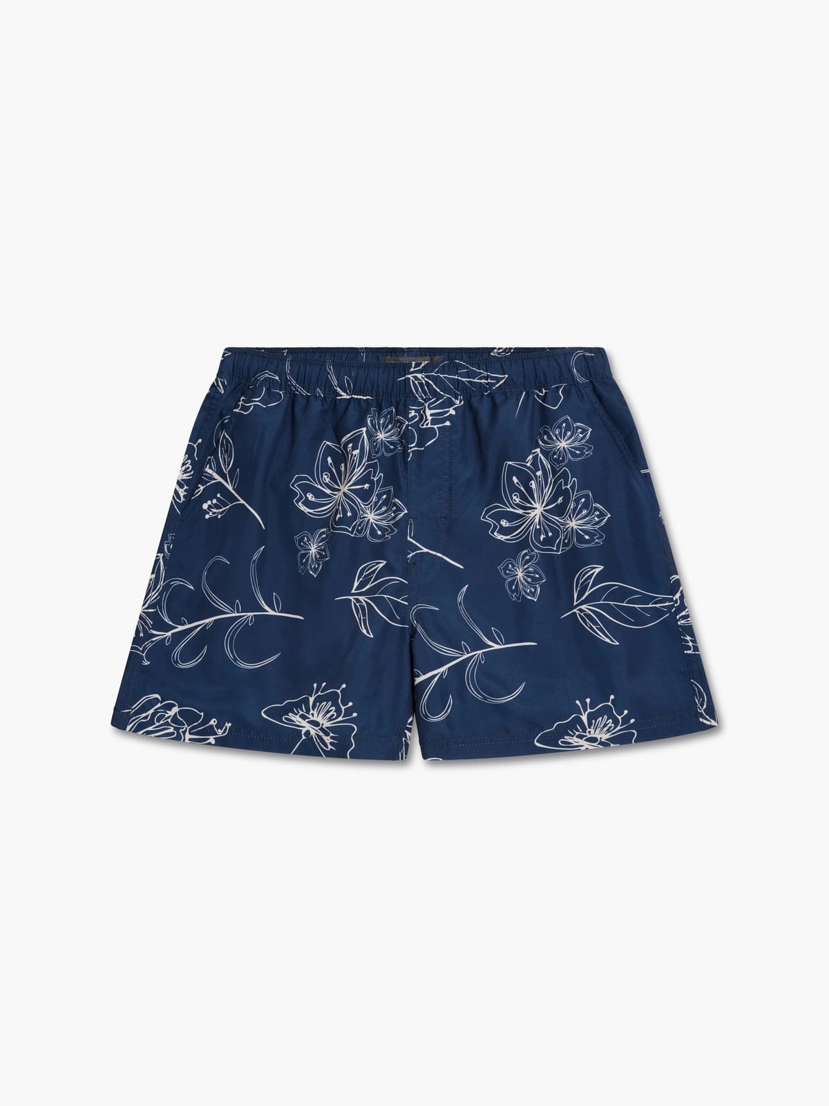 French Connection Navy Floral Swim Shorts Marine Blue/Ecru - 1