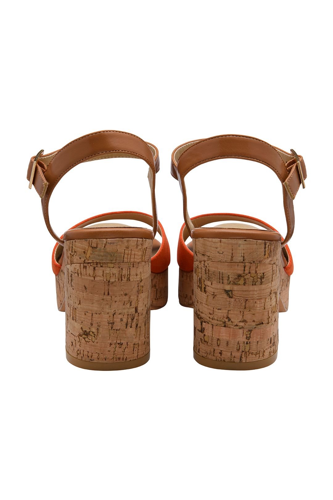 Ravel Ravel Women's 'Hauxley' Microfibre Block-Heel Sandals in Orange - 3