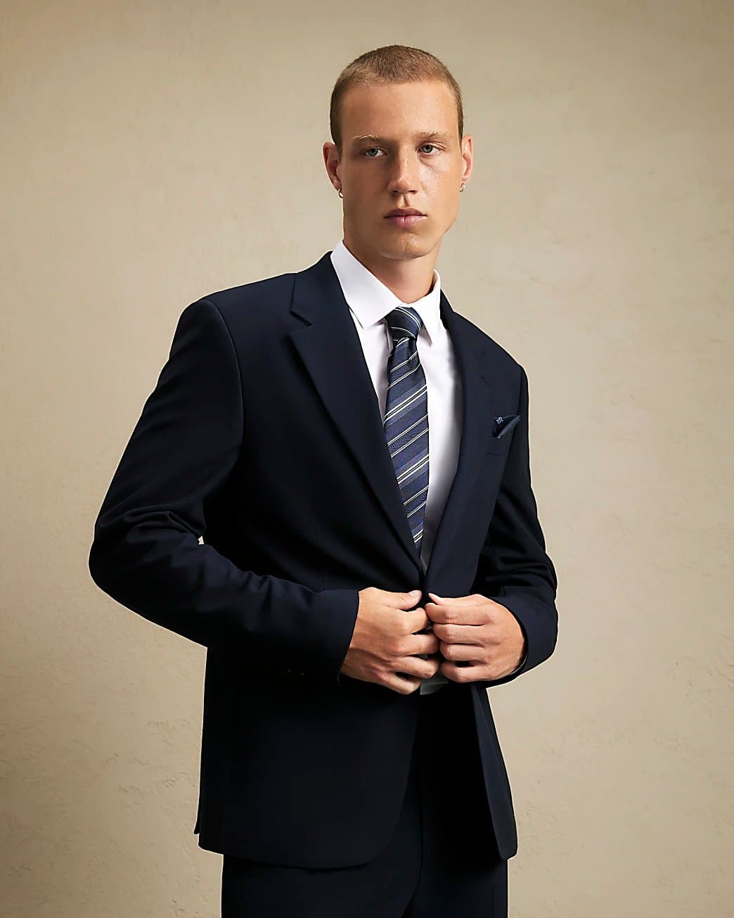 River Island Mens River Island Navy Slim Fit Suit Jacket