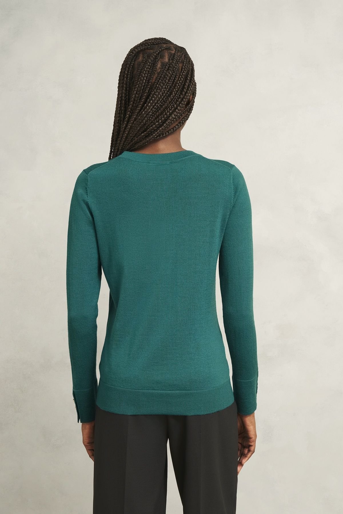 Hobbs London Hobbs London Women's Penny Merino Jumper in Teal - 4