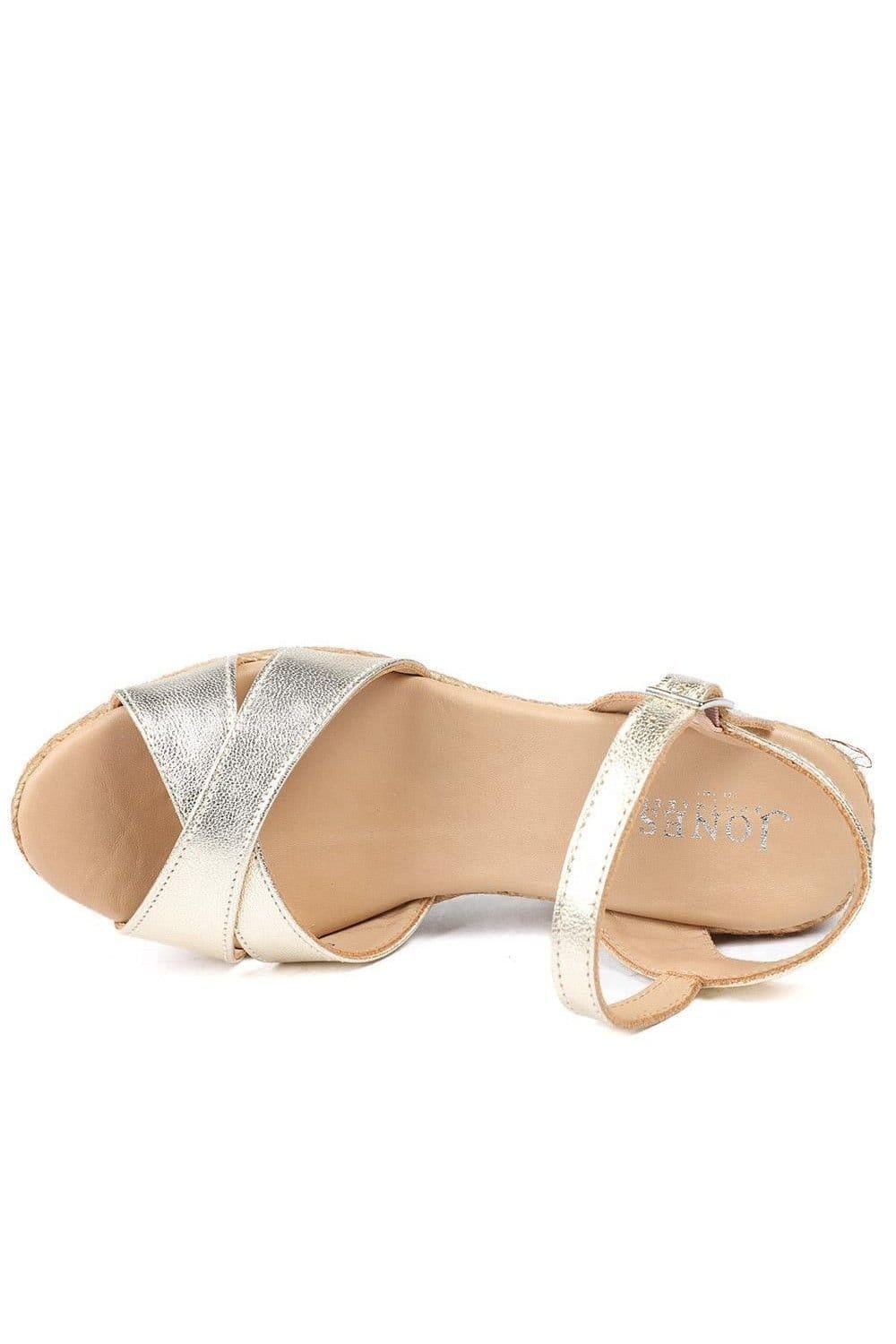 Jones Bootmaker Jones Bootmaker Women's Raelina Leather Wedged Espadrilles in Gold - 4