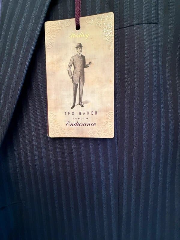 Ted Baker Navy Blue Striped Single Breasted Wool Jacket 38R Ted Baker BNWT