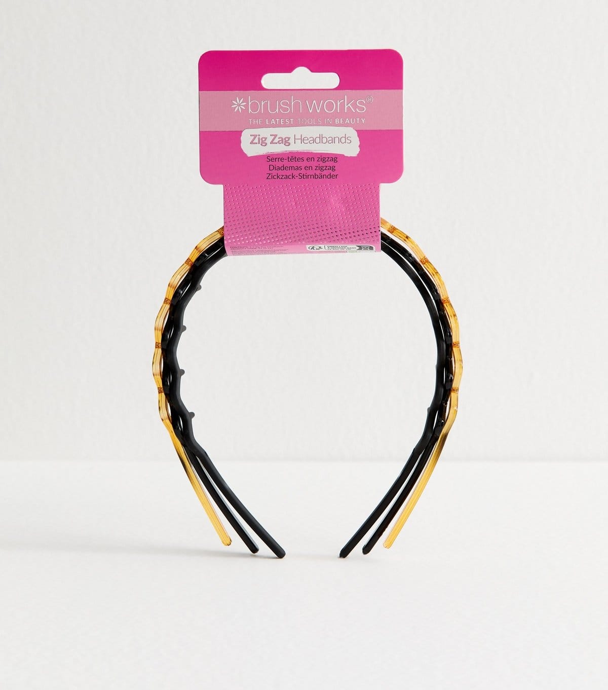Brushworks Pack of 3 Brown Zig Zag Headbands Brushworks New Look - 1
