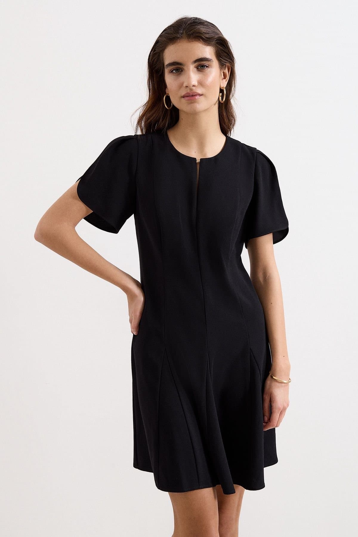 Phase Eight Phase Eight Women's Elia Fit-Flare Mini Dress in Black