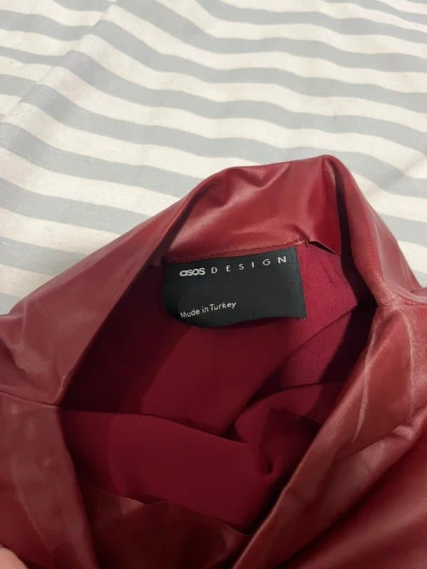 ASOS Design ASOS design faux leather burgundy top