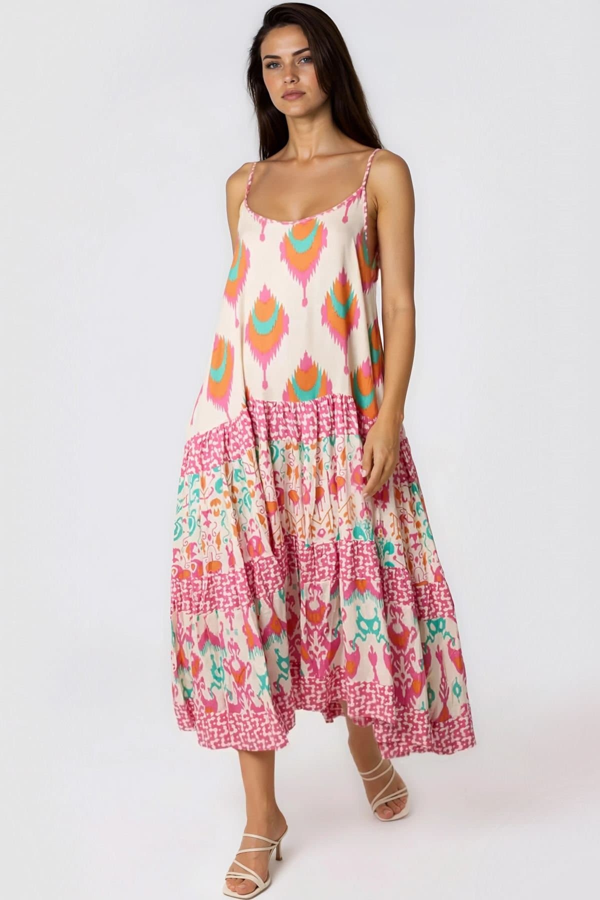 Aftershock London Aftershock London Women's Pink Tiered Cami Maxi Dress