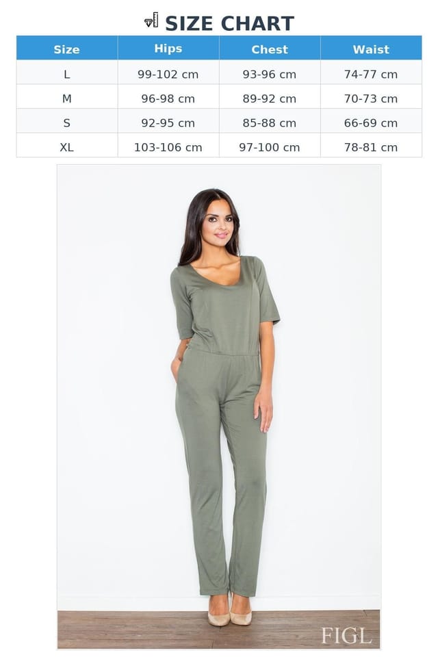 Love Lace Love Lace Women's Airy Viscose Back Slit Jumpsuit with Pockets in Green - 3