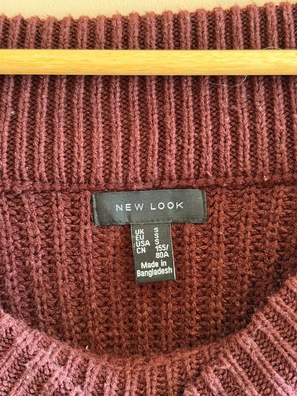 New Look Burgundy Off the Shoulder Jumper