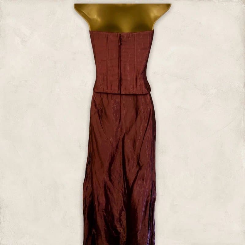 Monsoon Monsoon Plum Wine Metallic Two Piece Corset Dress  UK 10 US 6 EU 38