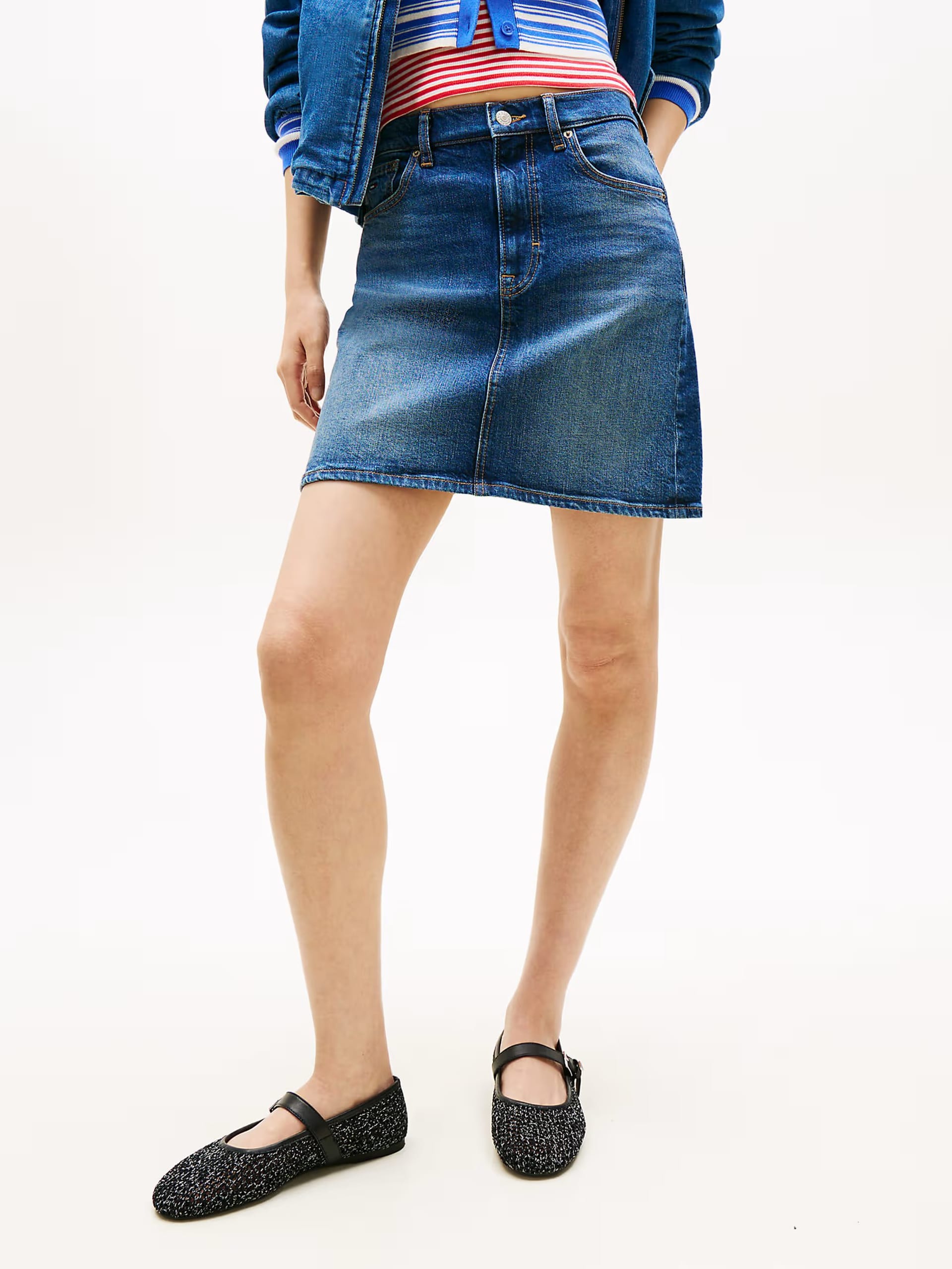 Tommy Jeans Dark Blue Denim Mini Skirt